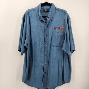 Florida State Seminoles NOLES Paradise Point Denim Shirt Mens XL Button‎ Front